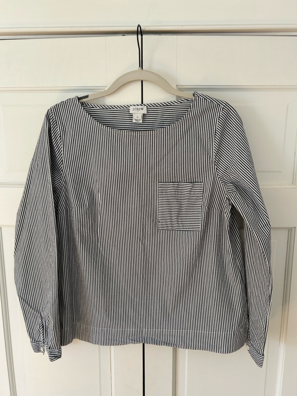 J Crew Outlet - Long-Sleeve Oxford Stripe Popover - Size Medium